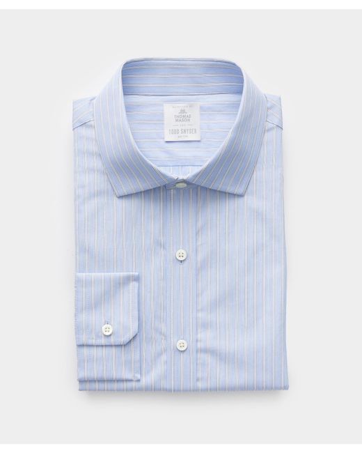 Todd Snyder Blue Spread Collar Poplin Dress Shirt for men