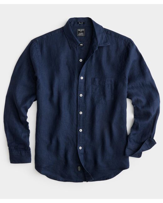 Todd Snyder Blue Classic Fit Sea Soft Irish Linen Shirt for men