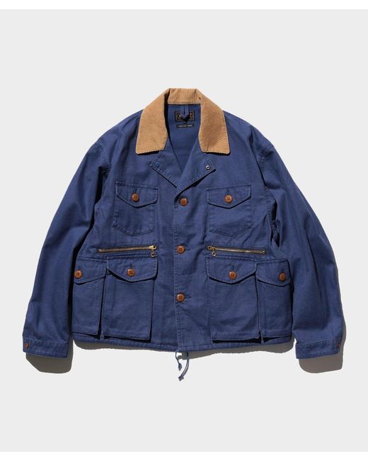 Beams Plus Blue Fish-hunting Jacket Heavy Oxford for men