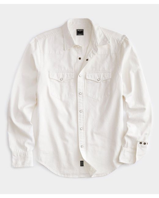 Todd Snyder Cotton Twill Western Shirt In Bisque in White for Men | Lyst