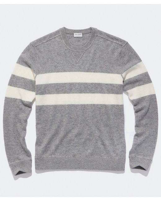 Todd Snyder Gray Cashmere Stripe Sweatshirt for men