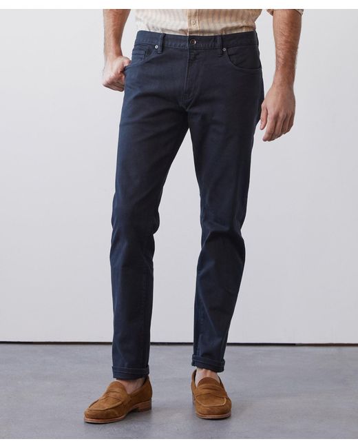 Todd Snyder Blue Straight Fit 5-pocket Chino In Nightwatch for men