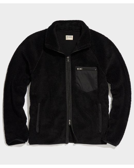 Todd Snyder Black Italian Recycled Fleece Full-zip Jacket for men