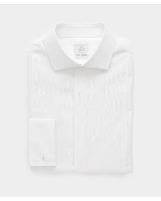 Todd Snyder White Pique Bib Tuxedo Shirt for men