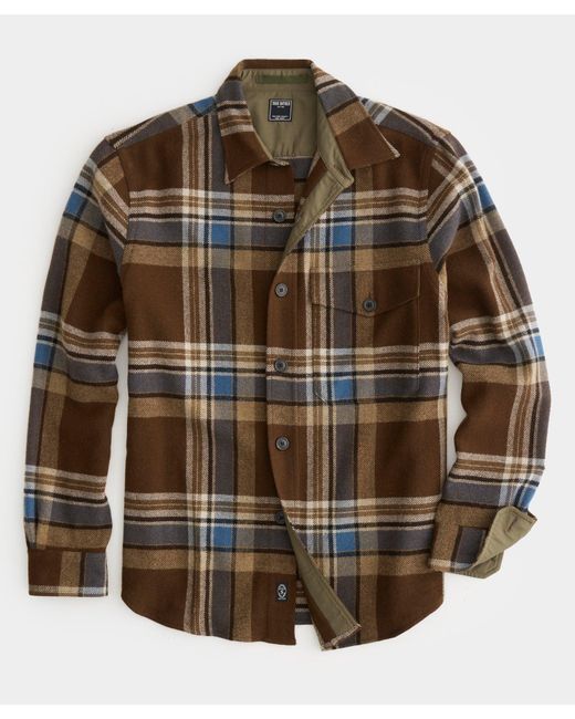 Todd Snyder Brown Wool Plaid Utility Shirt for men