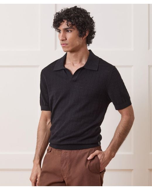 Todd Snyder Linen Montauk Sweater Polo in Black for Men Lyst