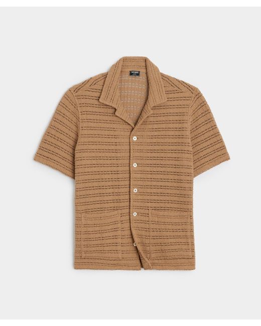 Todd Snyder Brown Open-knit Guayabera Polo Shirt for men