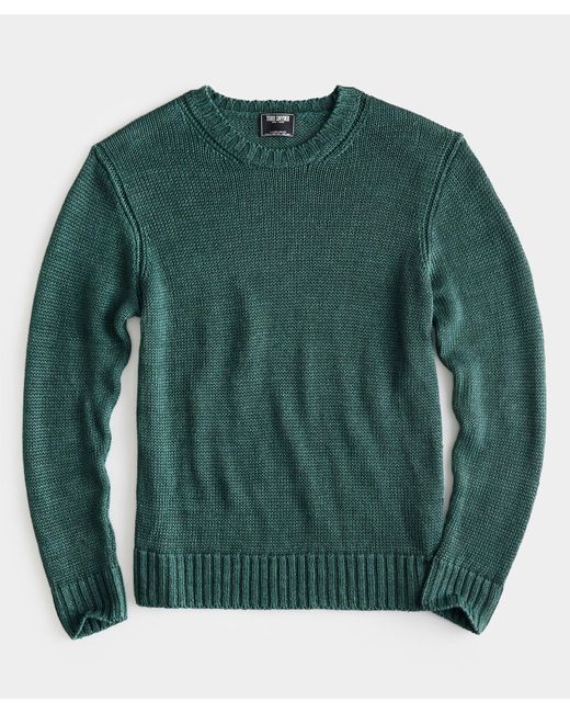 Todd Snyder Green Italian Linen Crewneck Sweater for men