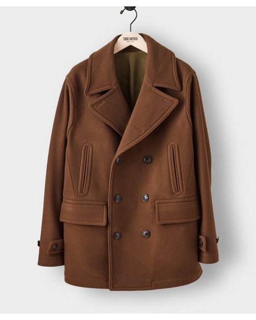 Todd Snyder Brown Italian Wool Cashmere Peacoat for men