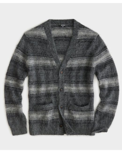 Todd Snyder Gray Ombre Mohair Cardigan for men