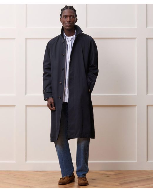 Todd Snyder Blue Italian Nylon Trench Coat for men