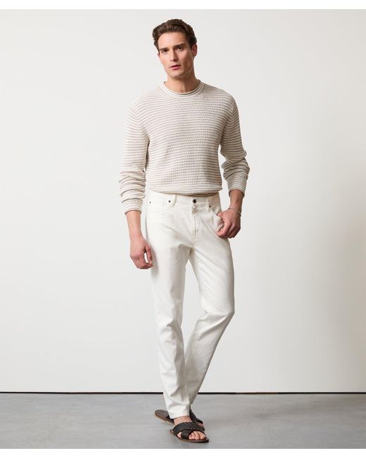 Todd Snyder White Slim 5-pocket Cotton Linen Pant for men