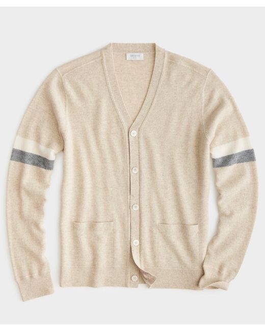 Todd Snyder Natural Luxe Cashmere Armstripe Cardigan for men