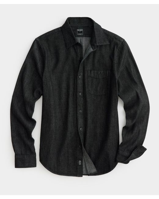 Todd Snyder Black Denim Point Collar Shirt for men