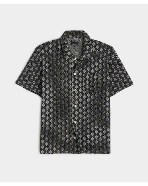 Todd Snyder Black Tile Knit Jacquard Shirt for men