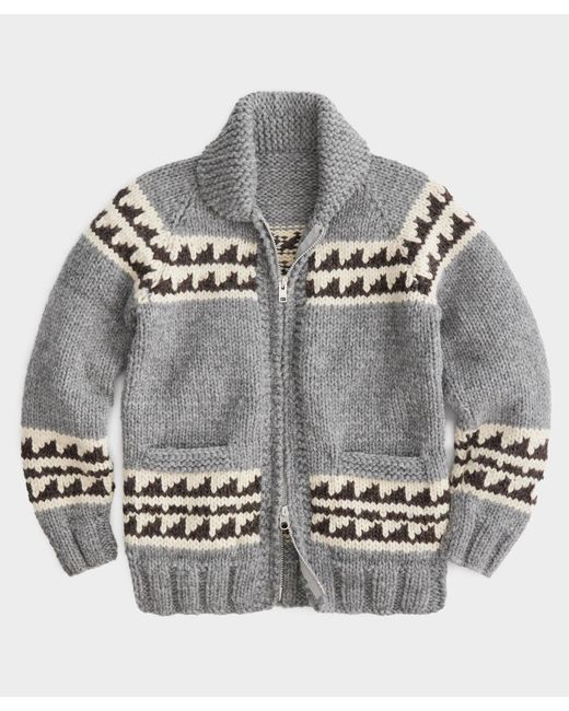 Todd Snyder Gray Triangle Hand-knit Cardigan Jacket for men