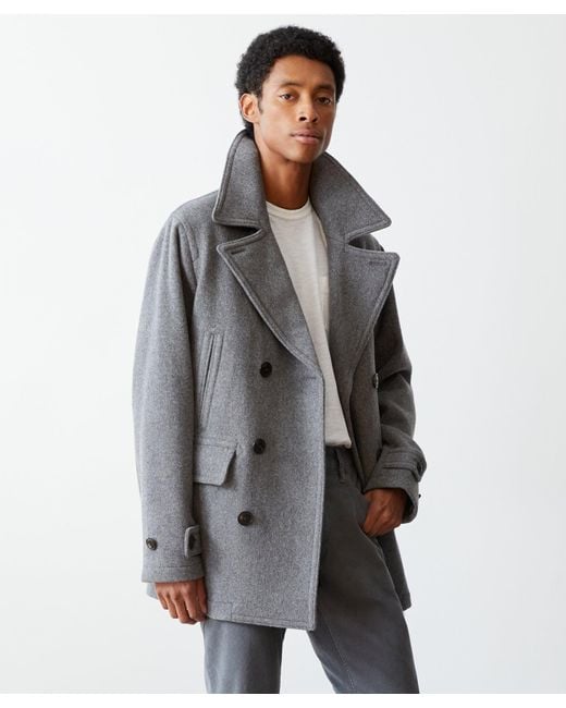 Todd Snyder Gray Italian Wool Cashmere Peacoat for men