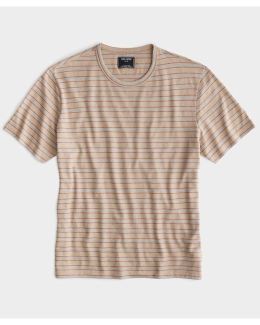 Todd Snyder Natural Striped Linen-cotton Tee for men