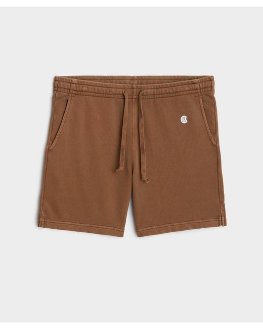 Todd Snyder Brown 7" Midweight Warm Up Short for men