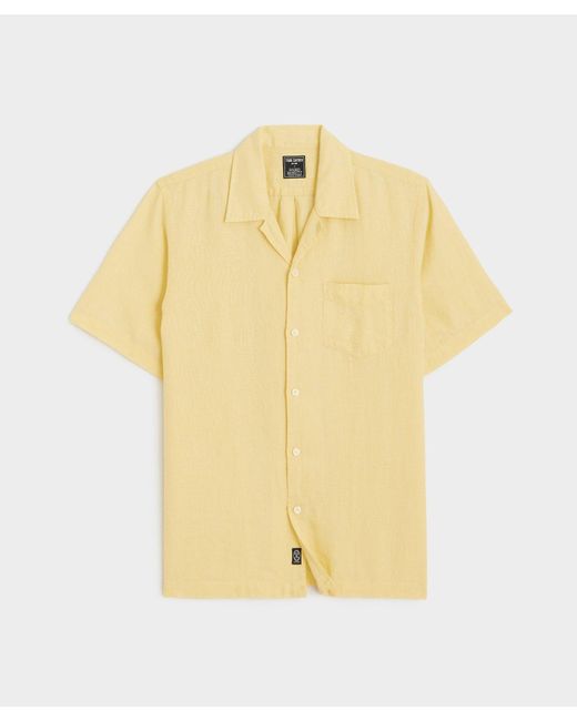Todd Snyder Yellow Sea Soft Irish Linen Camp Collar Shirt for men
