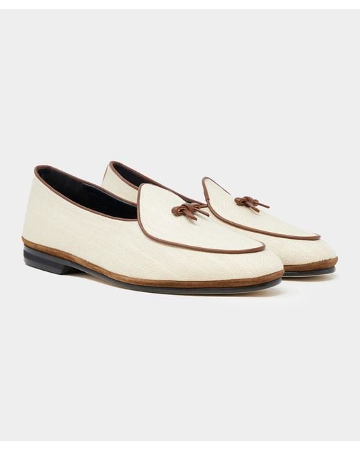 Rubinacci White Todd Snyder X Linen Marphy Loafer for men