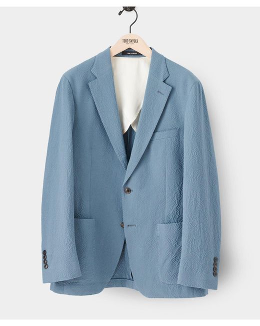 Todd Snyder Blue Seersucker Madison Suit Jacket for men