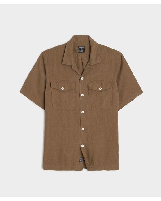 Todd Snyder Brown Linen Panama Shirt for men