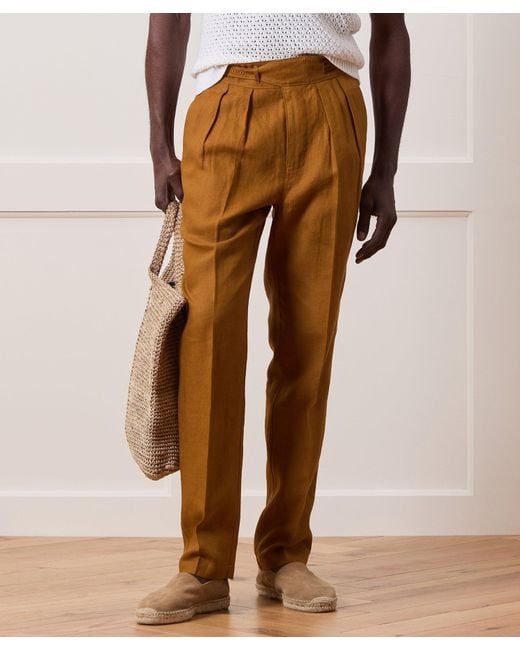 Todd Snyder Brown Irish Linen Gurkha Trouser for men