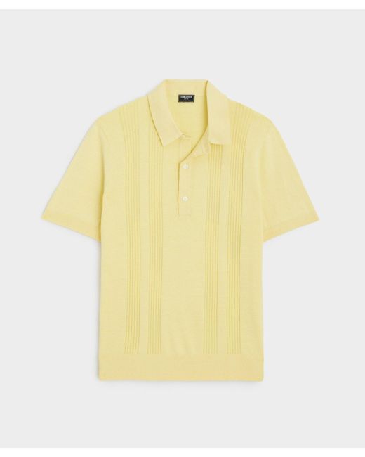 Todd Snyder Yellow Silk Cotton Ribbed Polo for men