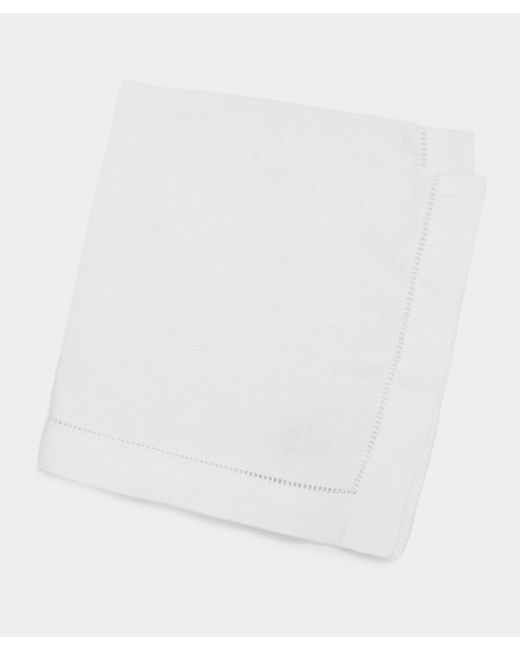 Todd Snyder Ajour Edge Pocket Square In White for men