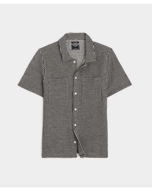 Todd Snyder Gray Jacquard Stripe Knit Polo Shirt for men