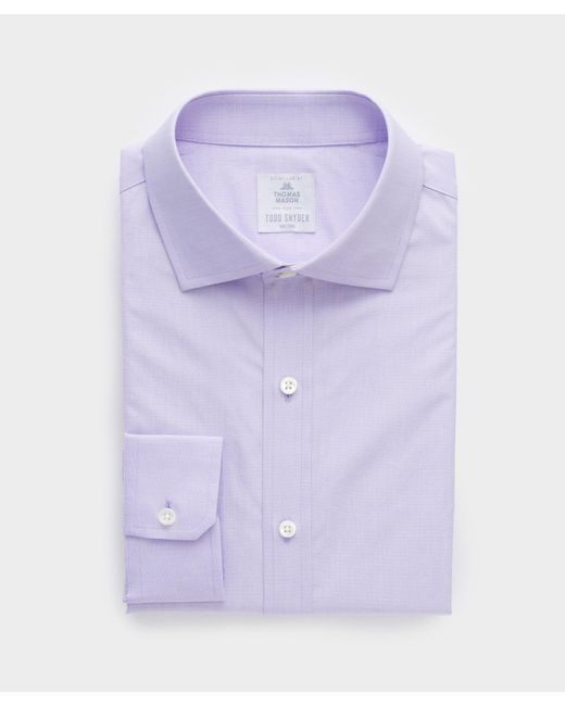 Todd Snyder Purple Spread Collar End On End Dress Shirt for men