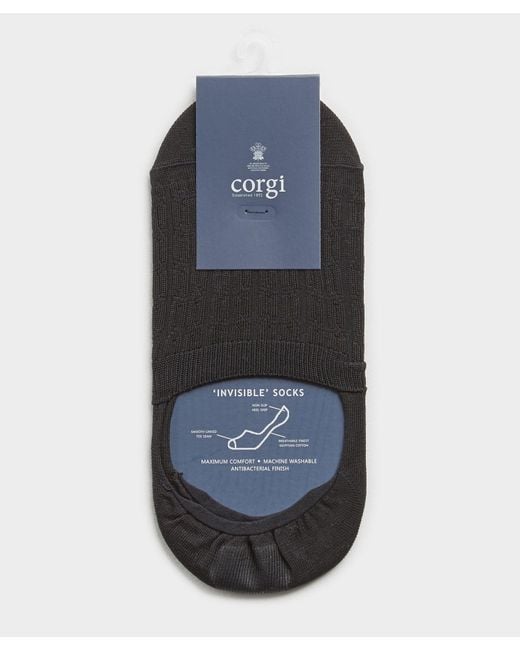 Corgi Blue No Show Cable Sock for men