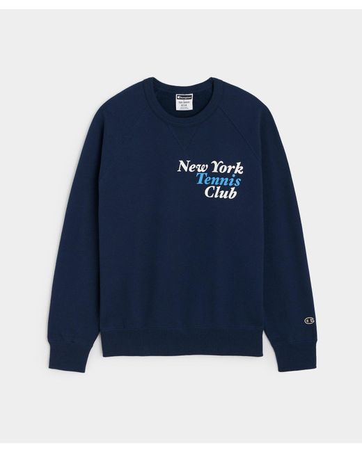 Todd Snyder Blue New York Tennis Club Crewneck Sweatshirt for men