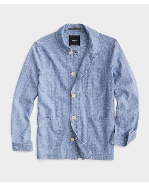 Todd Snyder Blue Embroidered Chore Coat for men