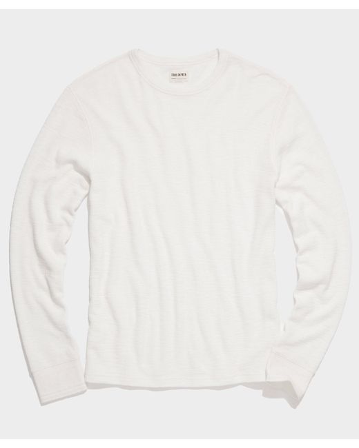 Todd Snyder Lightweight Mini Waffle Crew in White for Men | Lyst
