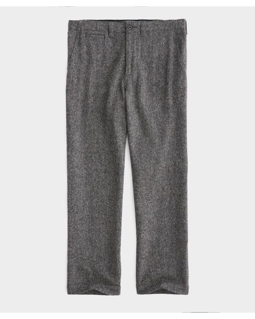 Todd Snyder Gray Relaxed Fit Chino Charcoal Donegal for men