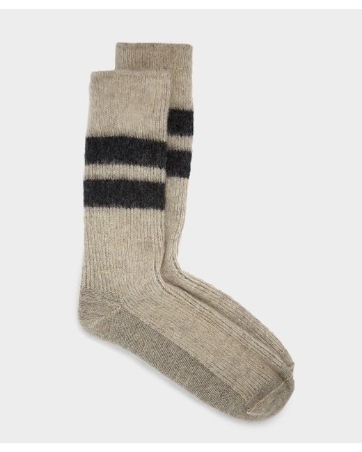 RoToTo Natural Reversible Brushed Mohair Sock for men