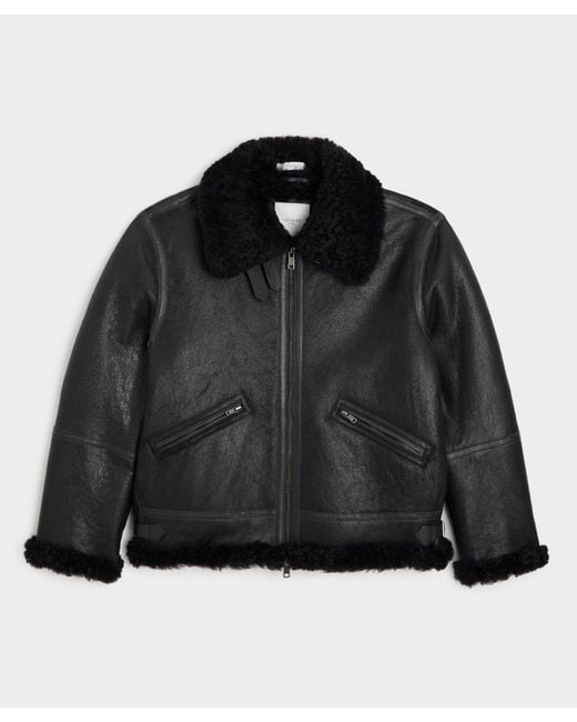 Todd Snyder Black Shearling Aviator for men