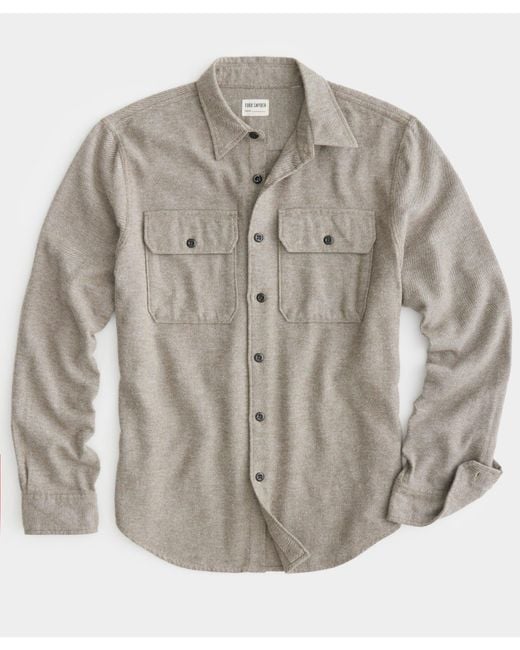 Todd Snyder Gray Flannel Utility Shirt for men