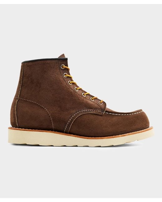 Red Wing Brown Red Wing 6-in Classic Suede Moc Boot for men