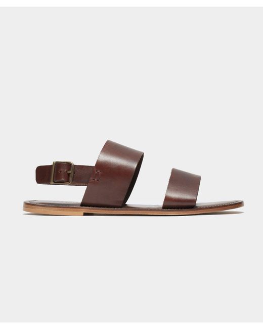 Todd Snyder Brown Tuscan Leather Double Strap Sandal for men