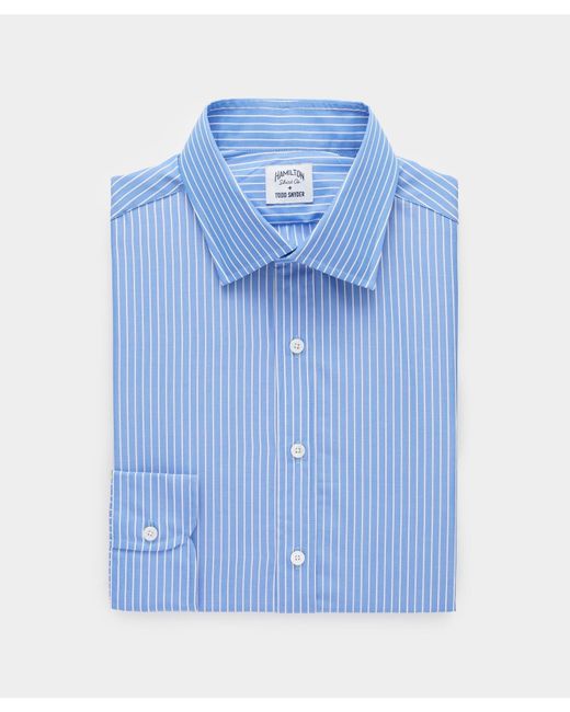 Todd Snyder Hamilton + Blue Stripe Dress Shirt for men