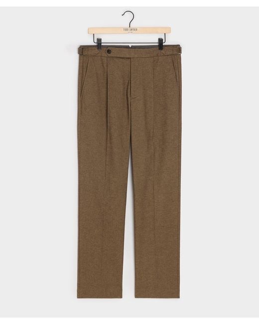 Todd Snyder Natural Italian Heathered Cotton Side Tab Trouser for men