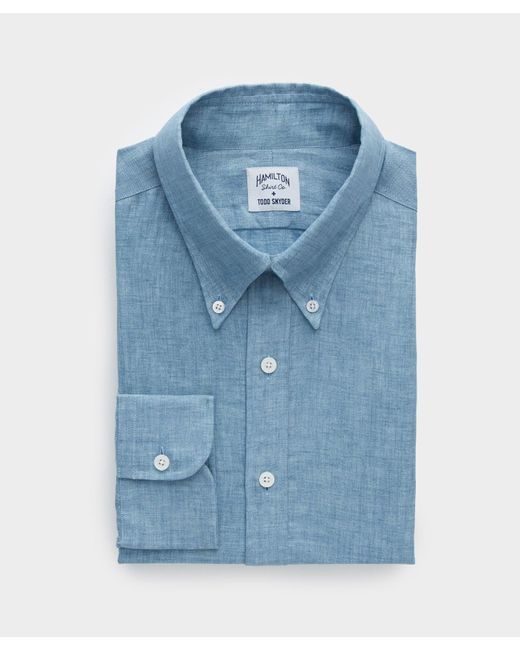 Todd Snyder Blue X Hamilton Linen Dress Shirt for men