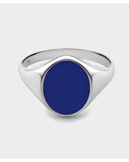 Miansai Blue Heritage Ring With Enamel, Sterling Silver for men