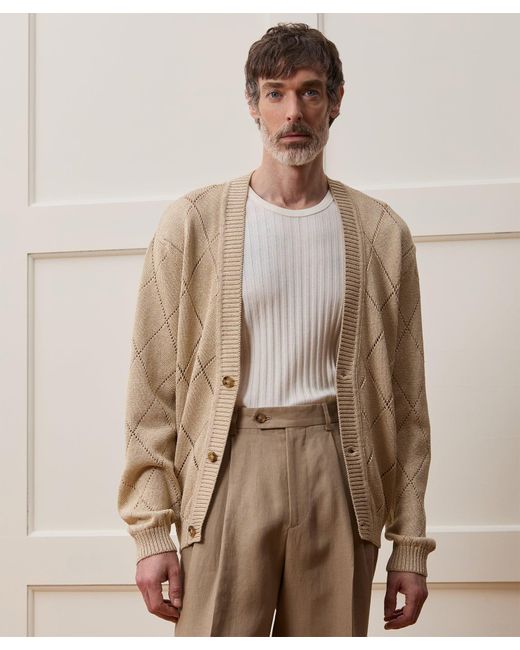 Todd Snyder Brown Argyle Cardigan for men