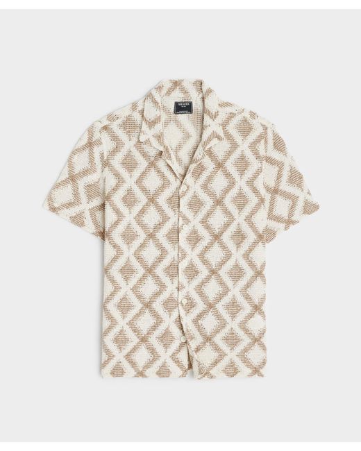 Todd Snyder Natural Diamond Cabana Polo Shirt for men