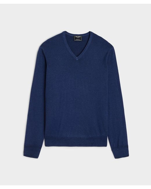 Todd Snyder Blue Italian Cashmere V-neck Sweater for men