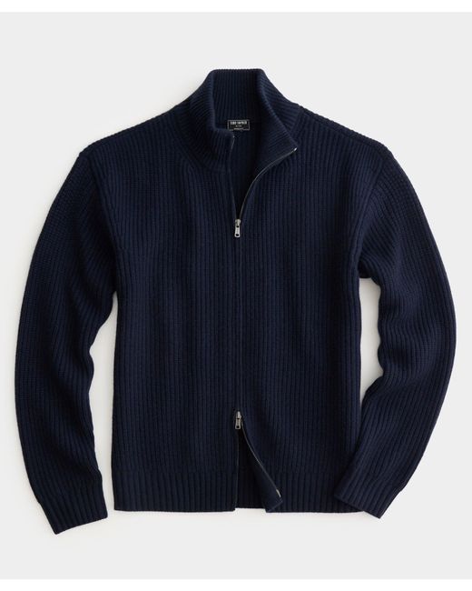 Todd Snyder Blue Full-zip Mock Neck Cashmere Sweater for men
